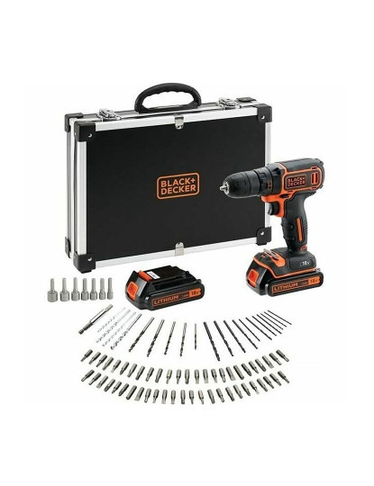 imagem de Aparafusadora Black & Decker BLACK+DECKER BDCDC18BAFC-QW Perceuse-visseuse sans fil, 18 V, Noir/orange1