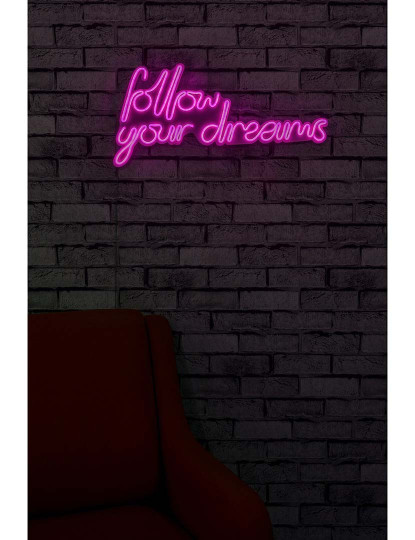 imagem de Iluminação de Parede Follow Your Dreams Rosa3