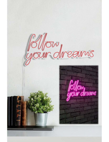 imagem de Iluminação de Parede Follow Your Dreams Rosa4