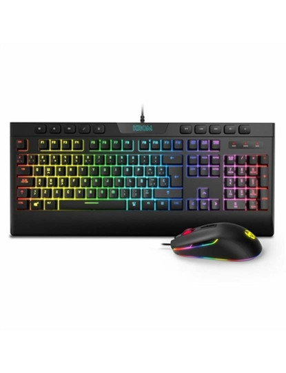 imagem de Teclado e Rato para Vídeojogos Kalyos RGB Preto1