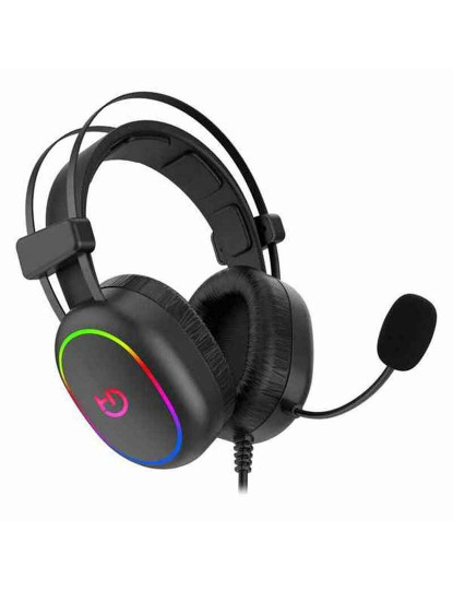 imagem de Auriculares com Microfone Gaming Hiditec GHE010003 ARGB Preto1