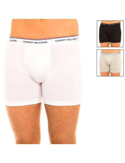 imagem de Pack 3 Boxers Homem Preto e cinza e branco1