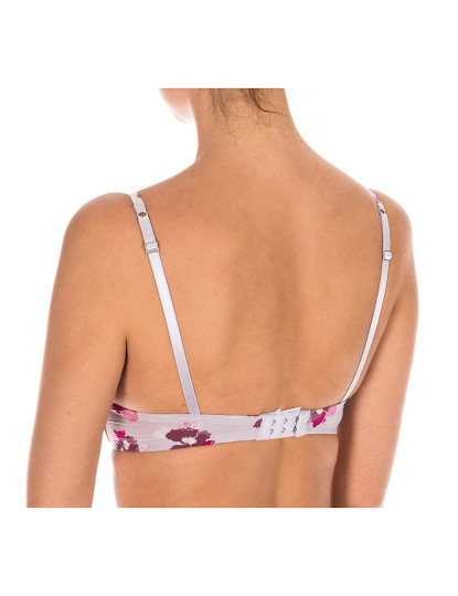 imagem de Soutien Push-Up Senhora Cinza Claro-Rosa floral3