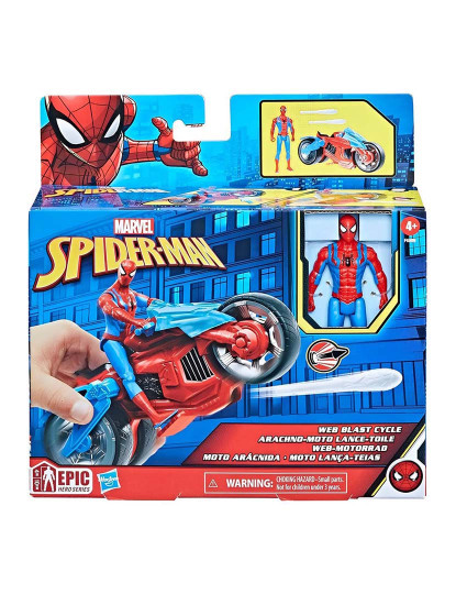 imagem de Spiderman Figura 10Cm E Moto Lança-Teias F68995L01