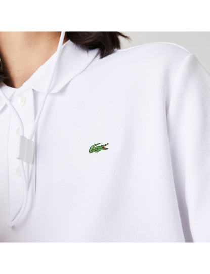 imagem de Polo De Ajuste Regular Para Mulher Em Algodão Orgânico Com Riscas Branco11