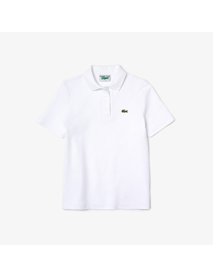 imagem de Polo De Ajuste Regular Para Mulher Em Algodão Orgânico Com Riscas Branco8