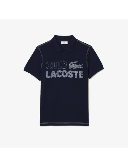 imagem de Pólo Lacoste Para Homem Em Algodão Orgânico Com Padrão Estampado Marinho7