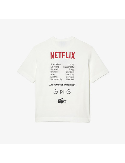 imagem de T-Shirt Unissexo Lacoste X Netflix Ecru2