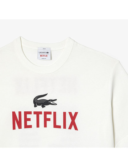 imagem de T-Shirt Unissexo Lacoste X Netflix Ecru3