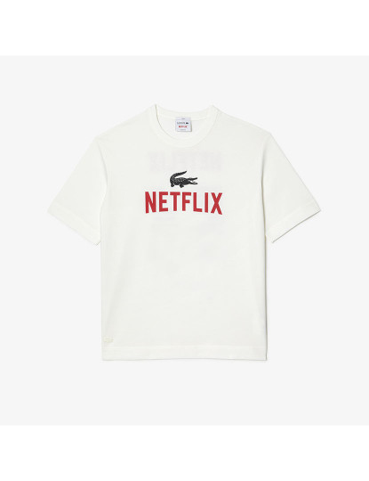 imagem de T-Shirt Unissexo Lacoste X Netflix Ecru1