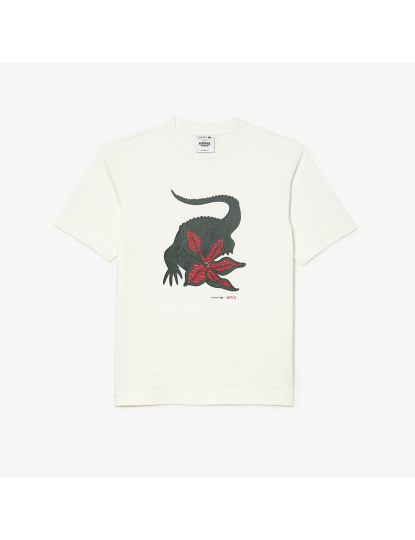 imagem de T-Shirt De Homem Lacoste X Netflix Stranger Things Ecru1