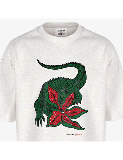 imagem de T-Shirt De Homem Lacoste X Netflix Stranger Things Ecru2