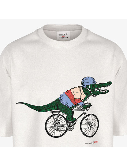 imagem de T-Shirt De Homem Lacoste X Netflix Sex Education Ecru2