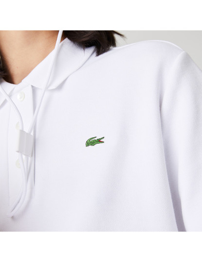 imagem de Polo De Ajuste Regular Para Mulher Em Algodão Orgânico Com Riscas Branco12