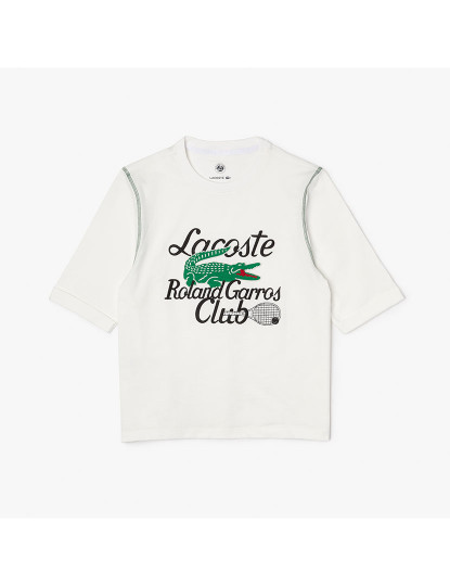 imagem de T-Shirt De Mulher Lacoste Sport Roland Garros Edition Ecru1