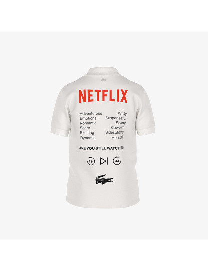 imagem de Polo De Criança Unissexo Lacoste X Netflix Ecru3