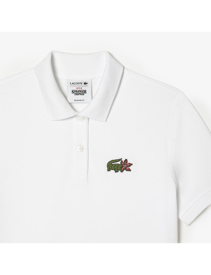 imagem de Polo De Mulher Lacoste X Netflix Stranger Things Branco3