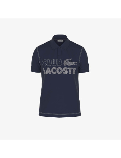 imagem de Pólo Lacoste Para Homem Em Algodão Orgânico Com Padrão Estampado Marinho3