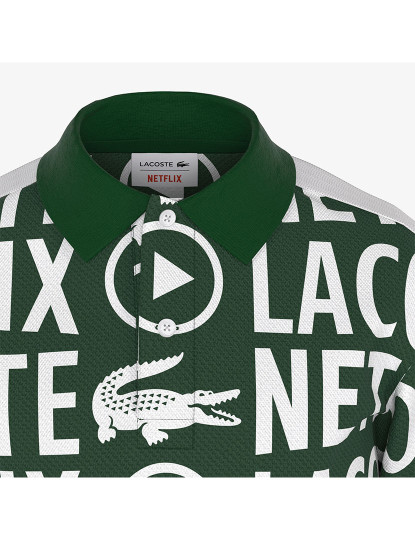 imagem de Polo De Criança Unissexo Lacoste X Netflix Branco Verde2