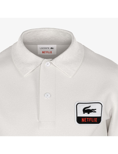 imagem de Polo De Criança Unissexo Lacoste X Netflix Ecru2