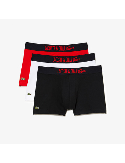 imagem de Pack 3 Boxers De Homem Lacoste X Netflix Preto Corrida Branco1