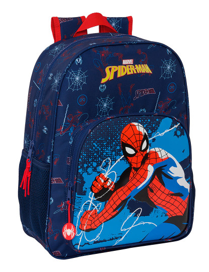 imagem de Mochila Escolar Homem-Aranha Neon Azul Marinho 33 x 42 x 14 cm1