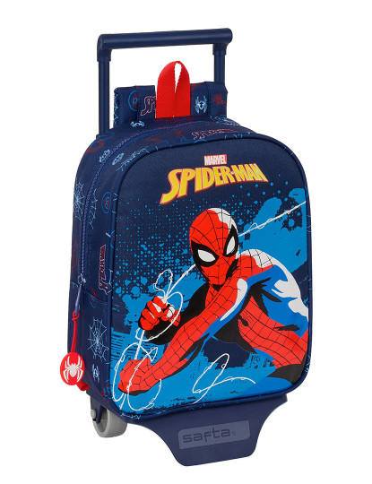 imagem de Mochila escolar com rodas Homem-Aranha Neon Azul Marinho 22 x 27 x 10 cm1