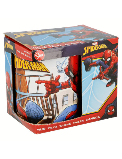 imagem de Caneca Homem-Aranha Grande poder Azul Vermelho Cerâmica 350 ml3