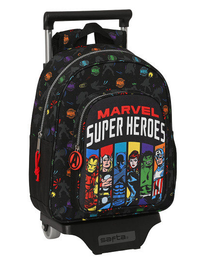 imagem de Mochila Escolar com Rodas Os Vingadores Super heróis Preto (27 x 33 x 10 cm)1