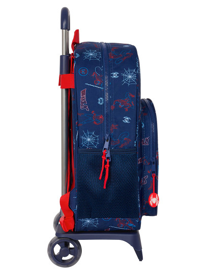 imagem de Mochila escolar com rodas Homem-Aranha Neon Azul Marinho 33 x 42 x 14 cm3