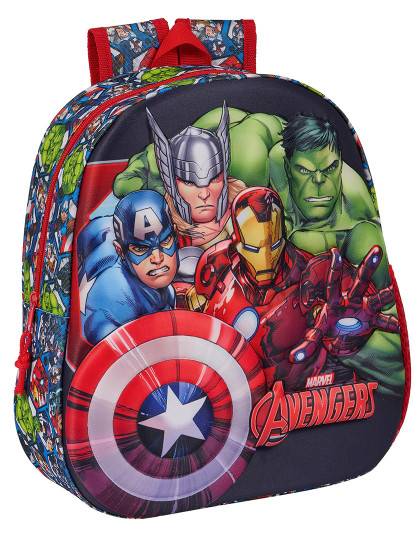 imagem de Mochila Escolar Os Vingadores Preto Vermelho 27 x 33 x 10 cm1