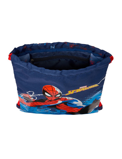 imagem de Mochila com Cordas Homem-Aranha Neon Azul Marinho 26 x 34 x 1 cm4