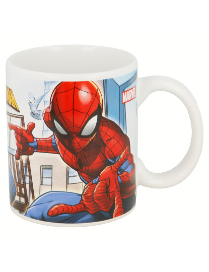 imagem de Caneca Homem-Aranha Grande poder Azul Vermelho Cerâmica 350 ml2