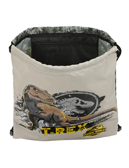 imagem de Mochila com cordas Jurassic World Warning Cinza 35 x 40 x 1 cm4