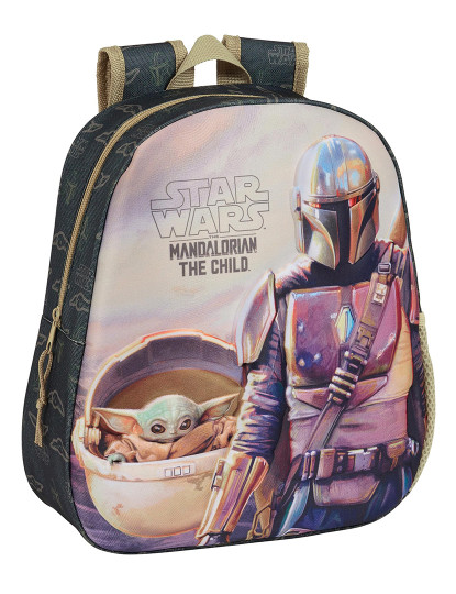 imagem de Bolsa infantil 3D The Mandalorian Preto Bege 27 x 33 x 10 cm1