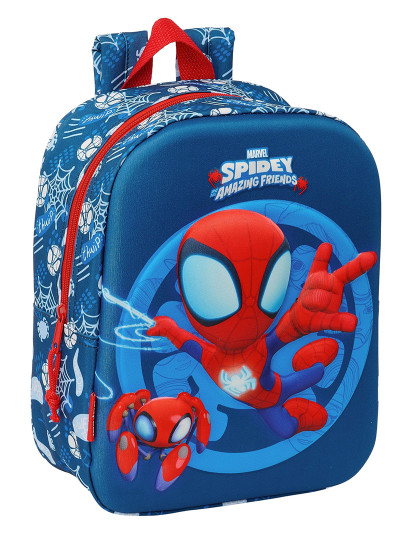 imagem de Mochila escolar Homem-Aranha Vermelho Azul Marinho 22 x 27 x 10 cm Modelo 3D1