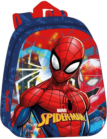 imagem de Mochila Escolar 3D Homem-Aranha Vermelho Azul Marinho 27 x 33 x 10 cm1