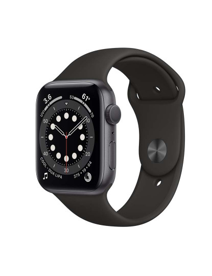 imagem de Apple Watch Series 6 44mm GPS + Cellular Aluminum case Mostrador: Pulseira Cinza: Sport Black Grau B1