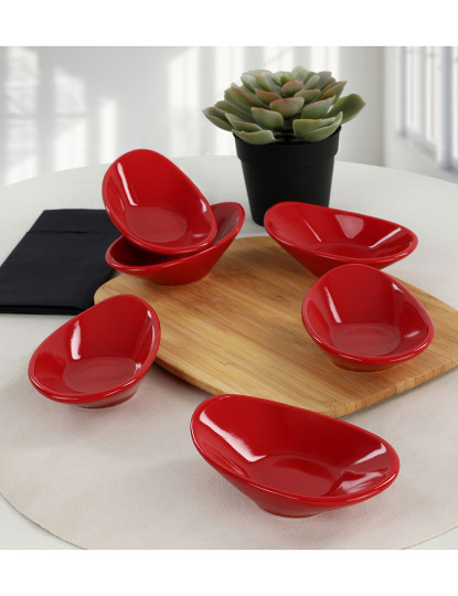 imagem de Conjunto de Tigela de Molho 6 peças Vermelho1