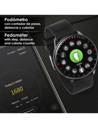 imagem de Smartwatch Y90 com 8 modos Desportivos Couro4