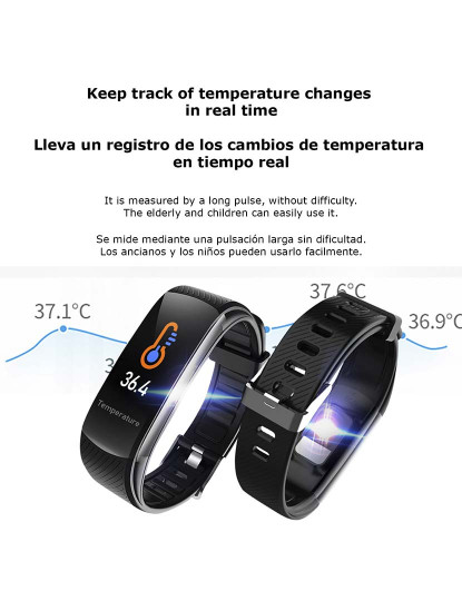imagem de Smartband T118 com Medição de Temperatura Corporal Azul2