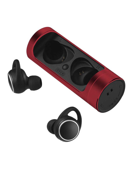 imagem de Auriculares Intra-Auriculares Bluetooth Estéreo Bs01 com Base de Carregamento de 450Mah Vermelho3