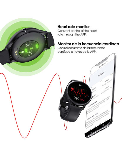 imagem de Smartwatch K21 com Temperatura Corporal e Monitor Cardíaco Preto3