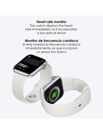 imagem de Smartwatch U78T com Chamadas Bluetooth Temperatura Corporal e Monitor Cardíaco Branco3