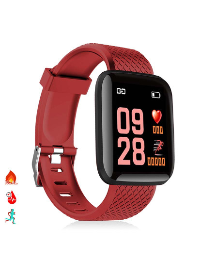 imagem de Smartband ID116 Bluetooth com monitor cardíaco Vermelho 1