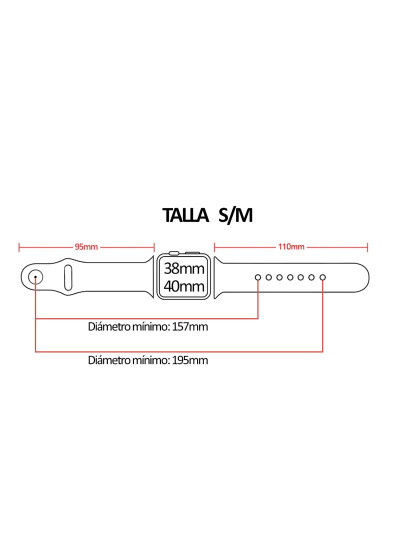 imagem de Bracelete desportiva de silicone compatível iWatch 38mm / 40mm Tamanho S/M Preto 3