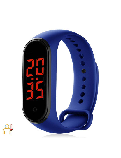 imagem de Bracelete M8 com Relógio e Termômetro Azul1