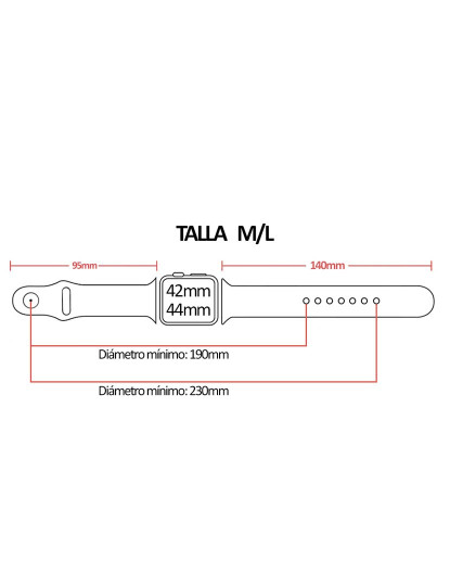 imagem de Bracelete desportiva de silicone compatível iWatch 42mm / 44mm Tamanho M/L Cinzento 3