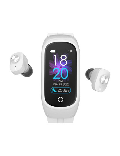 imagem de Pulseira Inteligente N8 Com auriculares TWS integrados Branco8