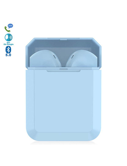 imagem de Auriculares Tws I2 Bluetooth 50 Touch com Base de Carregamento Azul claro1